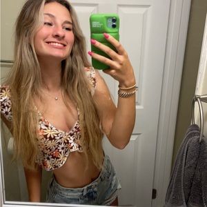 Floral crop top, shein, xs